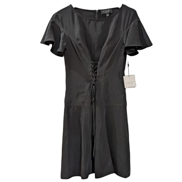 NWT Laundry By Shelli Segal Los Angeles Women's Black Lace Midi Dress Size 2 - Picture 1 of 7